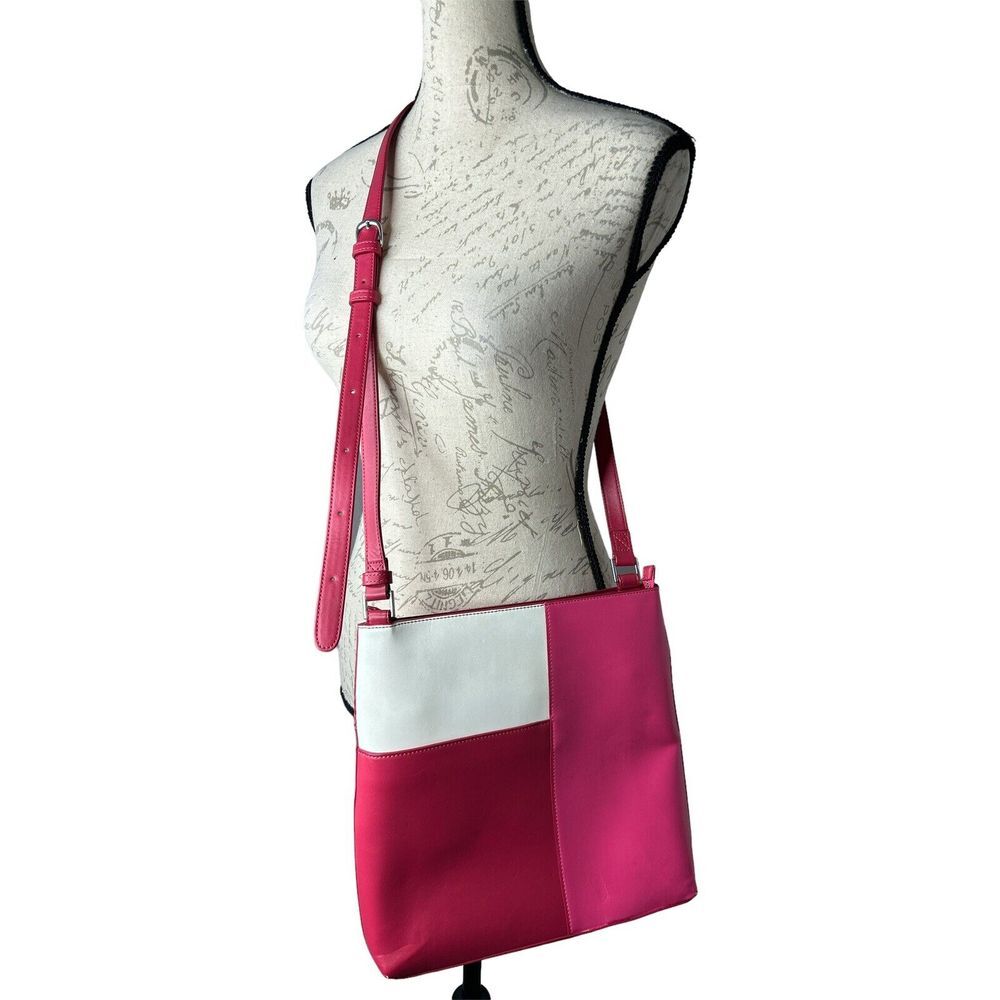 Vera Bradley Composition Colorblock‎ Pink/Off White Crossbody -